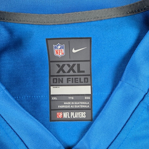 Detroit Lions Jersey Mens 2XL Blue #00 Personalized Name Nike NFL Football - Picture 8 of 13